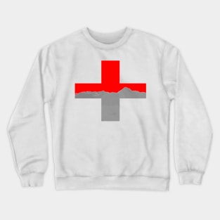 Swiss Flag Transparent Bottom Crewneck Sweatshirt